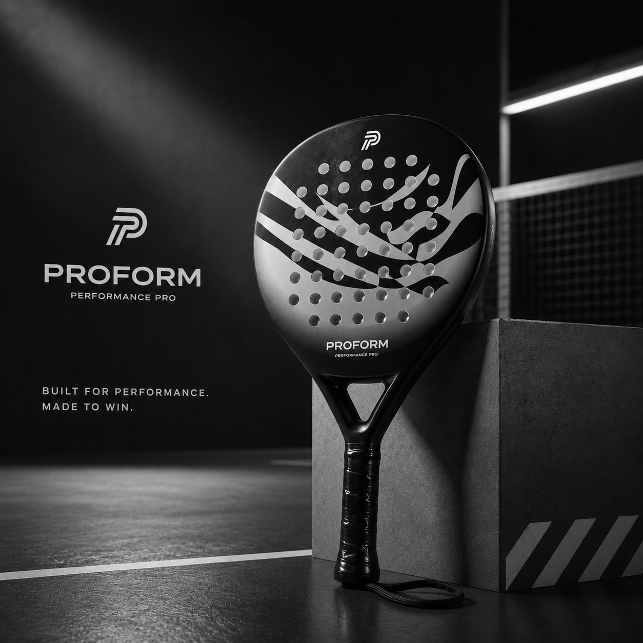 PROFORM Performance Pro Padelracket - Inclusief Beschermhoes - Soft EVA Kern - 365g - Carbon & Glasvezel - Voor Beginners & Gevorderden