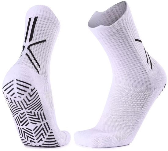 Gripsokken Wit (39-45) – Antislip Sportsokken voor Voetbal, Fitness & Pilates – Anti-Blaren – ProForm Performance Pro