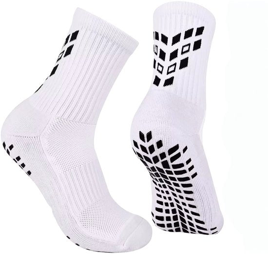 Gripsokken Wit (39-45) – Antislip Sportsokken voor Voetbal, Fitness, Padel & Pilates – Anti-Blaren