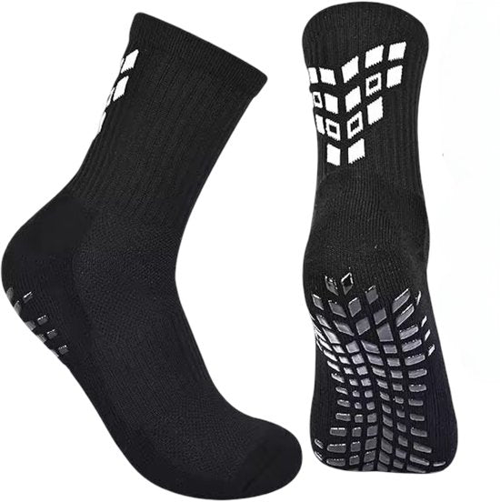 Gripsokken Zwart Maat (39-45) – Antislip Sportsokken voor Voetbal, Fitness, Padel & Pilates – Anti-Blaren
